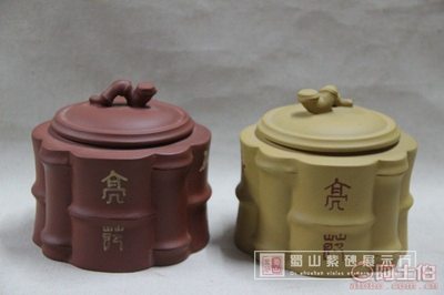 【蜀山紫砂厂家供应清水泥四方节节高茶叶罐高档会所茶馆专用茶叶罐】宜兴市蜀山石粉厂 - 产品库